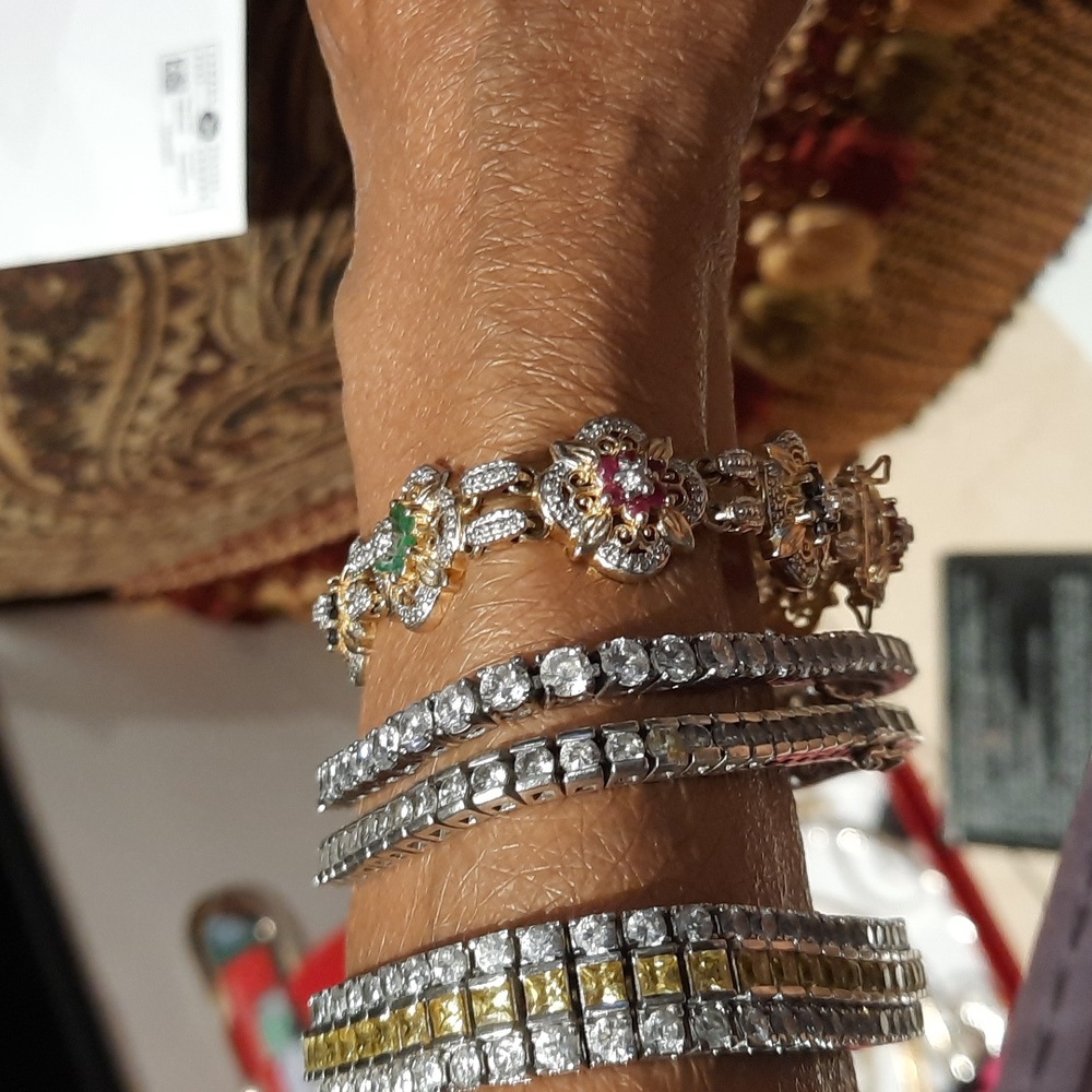 Genuine Gems Tennis Bracelet Diamond Sapphire Emerald Ruby Gold Sterling Silver